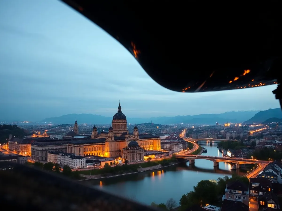 Immagine illustrativa (generata con IA) Elicottero – volo panoramico «Bern-City-Flug», Bern