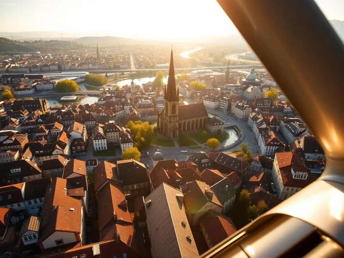 Immagine illustrativa (generata con IA) Elicottero – volo panoramico «Berner-Altstadt-Flug», Bern