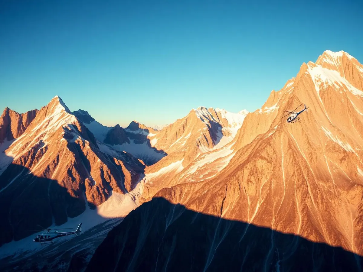Illustrative image (AI-generated) Helicopter sightseeing flight "Eiger-Mönch-Jungfrau", Bern