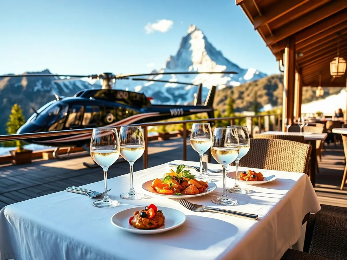 Immagine illustrativa (generata con IA) Elicottero – volo evento «Gourmet Standard», Wallis