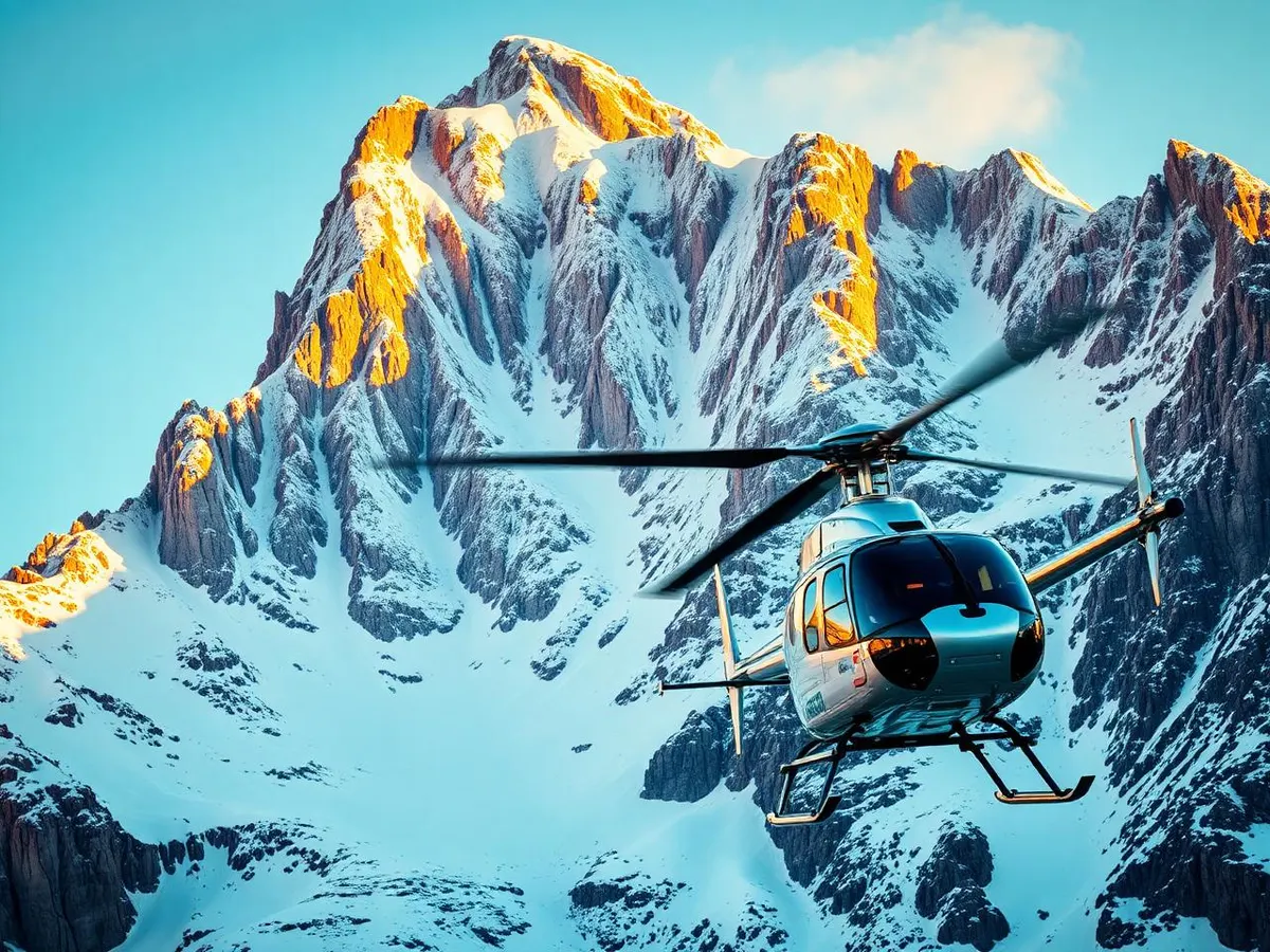 Immagine illustrativa (generata con IA) Elicottero – volo panoramico «Matterhorn Special», Wallis