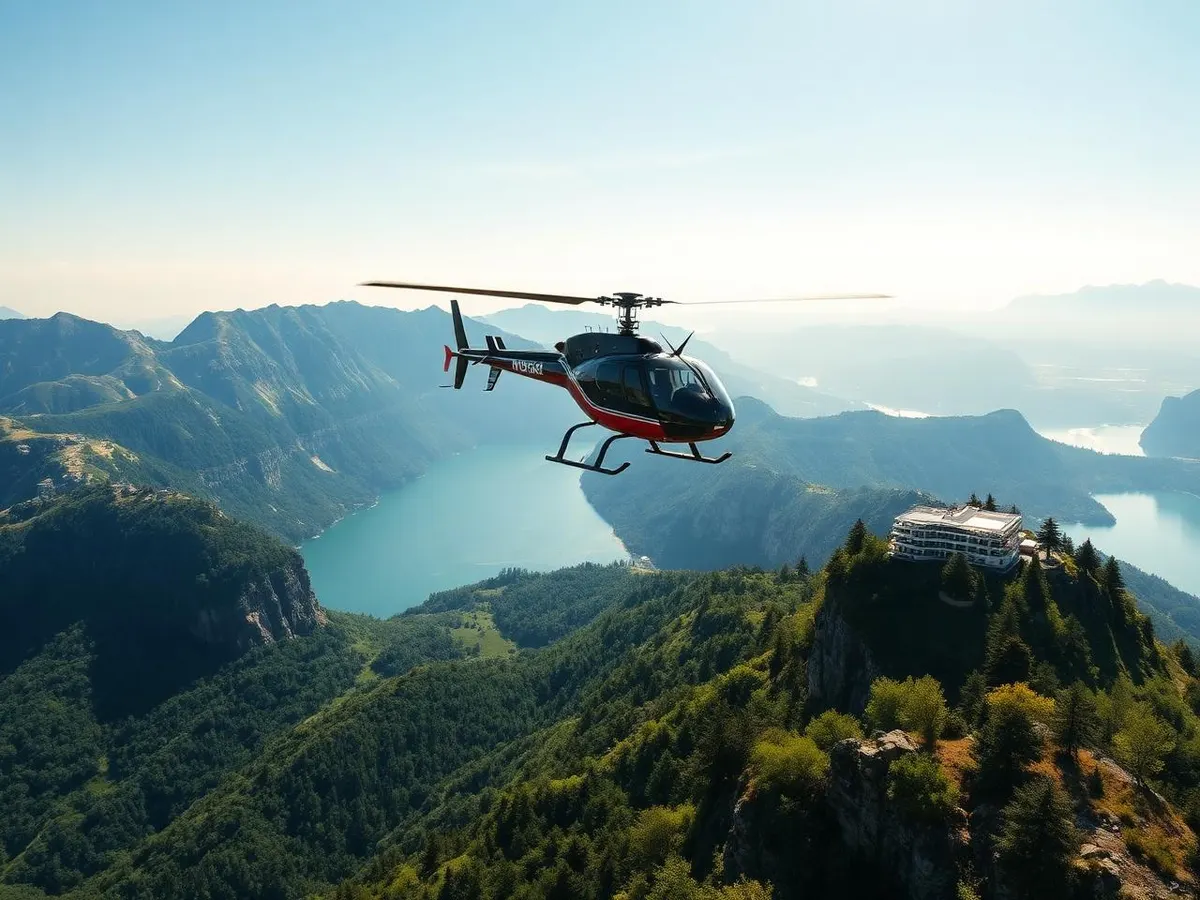 Immagine illustrativa (generata con IA) Elicottero – volo evento «Pilatusflug zur Villa Honegg», Bern
