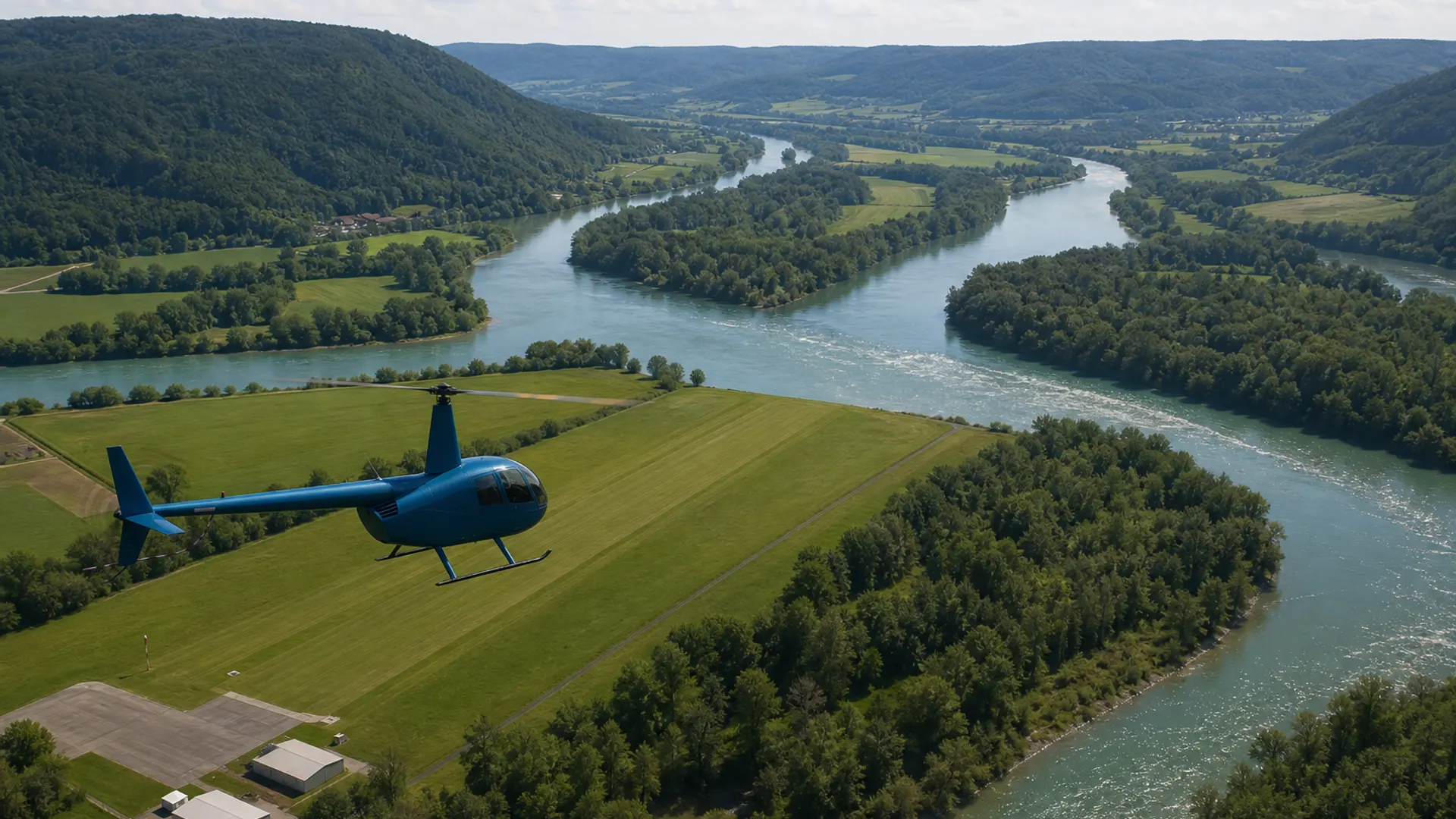 Veduta aerea della regione Argovia con elicottero