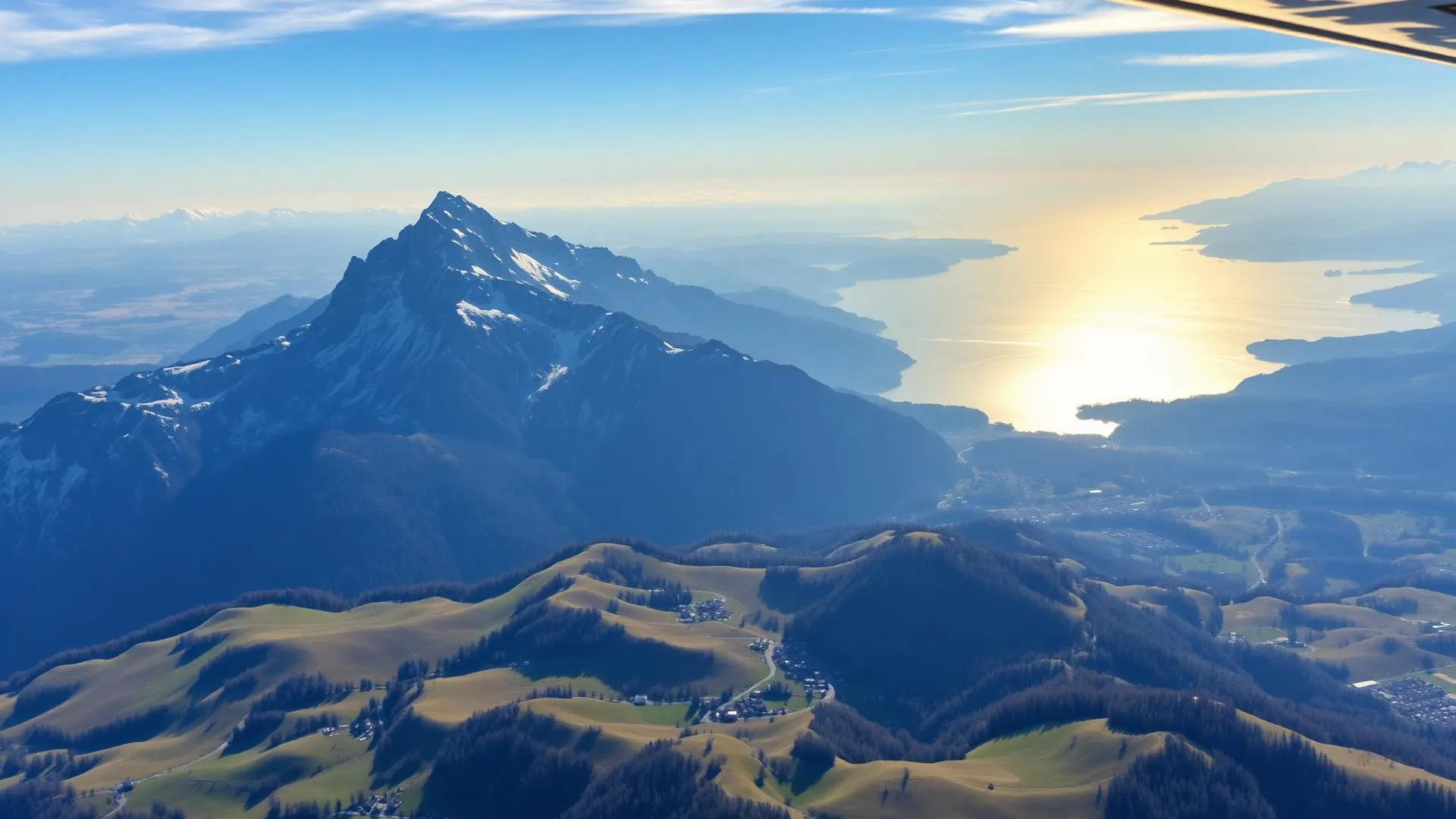 Luftaufnahme der Region Ostschweiz mit Helikopter